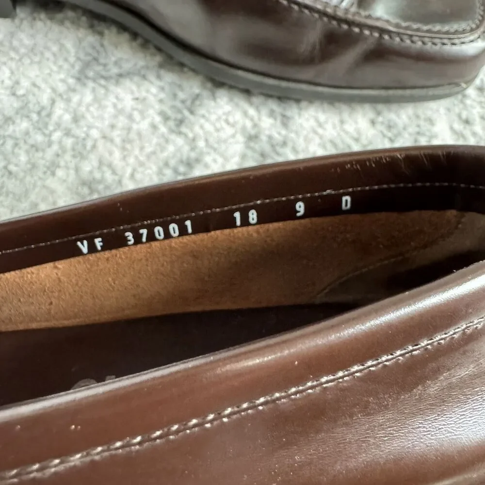 Salvatore Ferragamo Brown Patent Leather Black Gancini Bit Slip On Loafer 9 Shoe